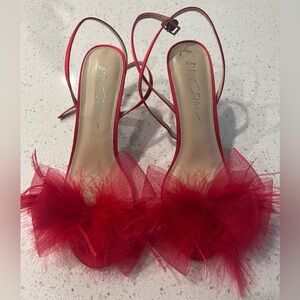 Betsey Johnson Bow Sandals with Feathers